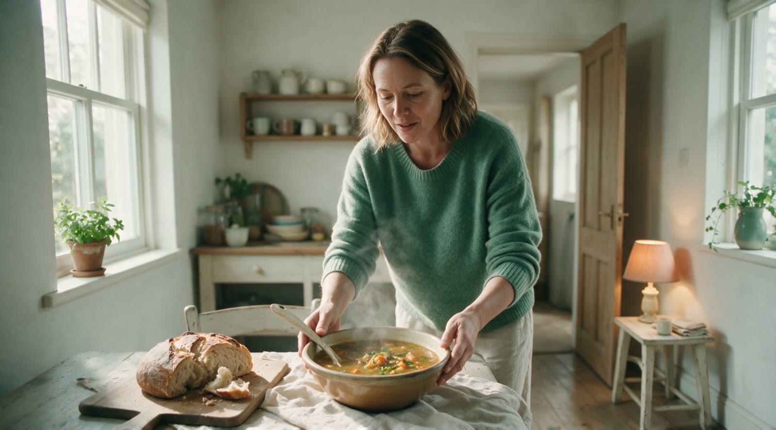 A warm bowl of nourishing food being prepared at home